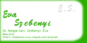 eva szebenyi business card