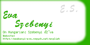 eva szebenyi business card